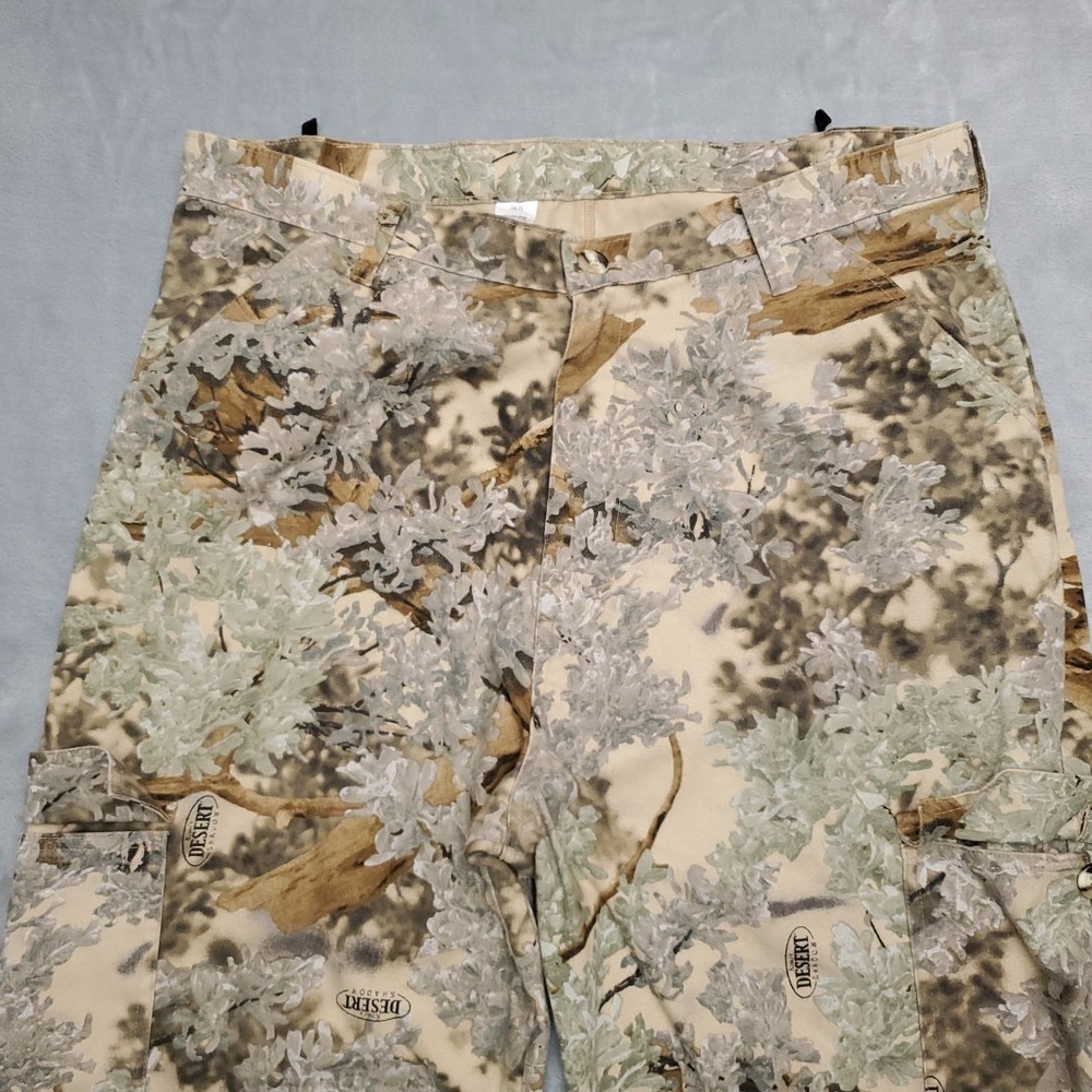 Kings Camo Pants Mens 38x29 Green Brown Desert Shadow Cargo Adjustable Waist VTG - Picture 3 of 9